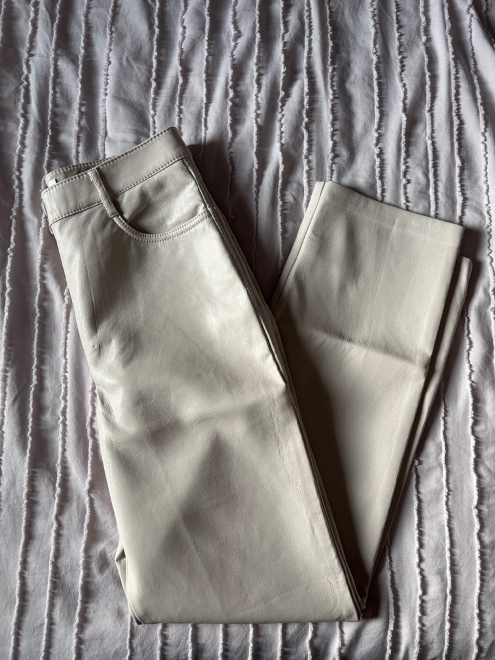 Wilfred Cream Faux Leather Skinny Jeans